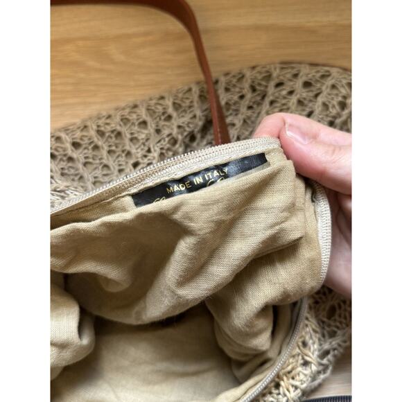 Neiman Marcus Made in Italy Woven Bag Leather Bottom - Picture 8 of 9